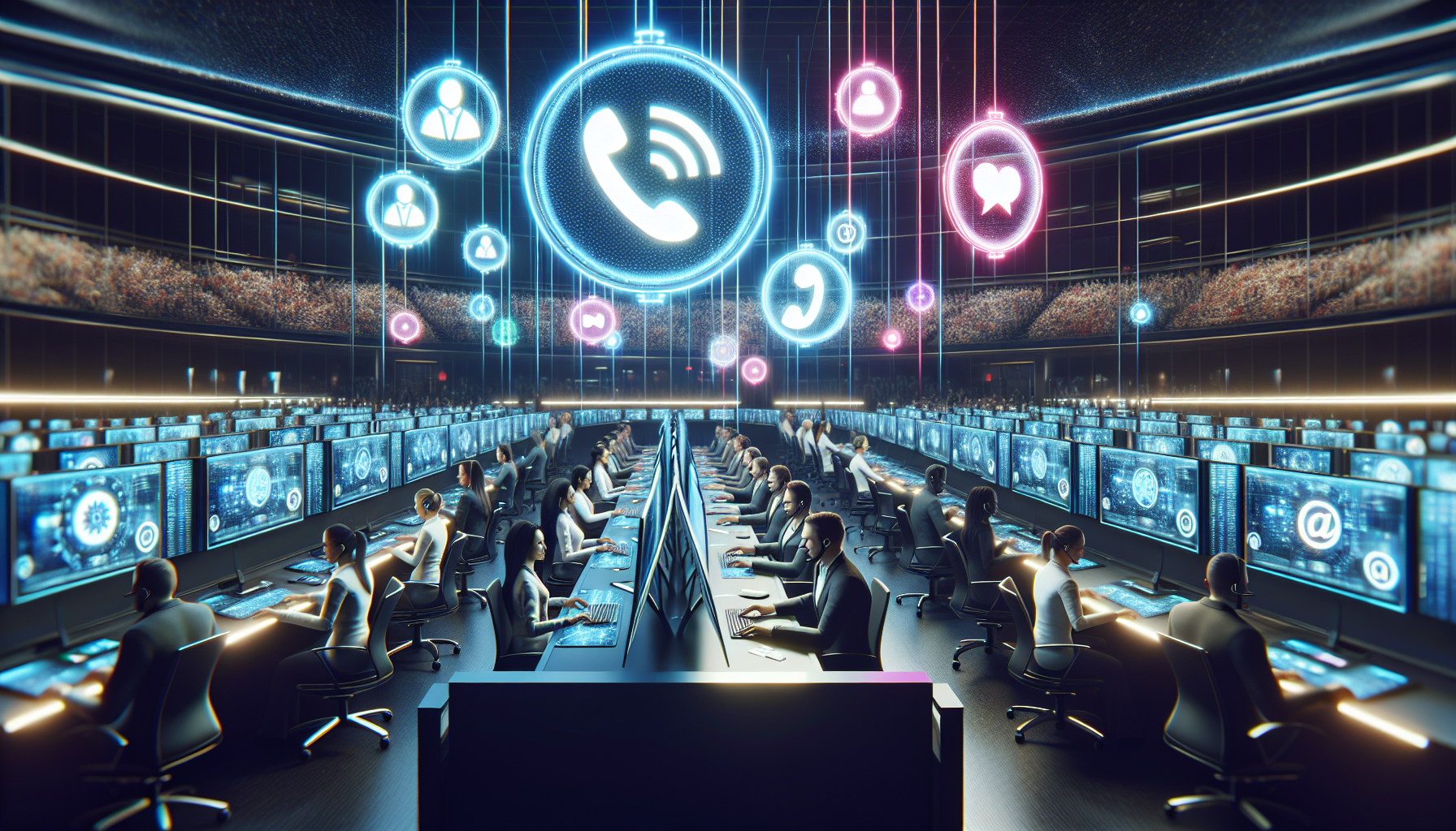 Centro de soporte Bplay Santa Fe moderno y accesible Equipo de atención al cliente de Bplay Santa Fe interactuando en centro moderno